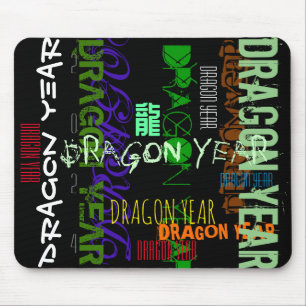 Graffiti stijl Herhalende Dragon Jaar Verjaardag M Muismat