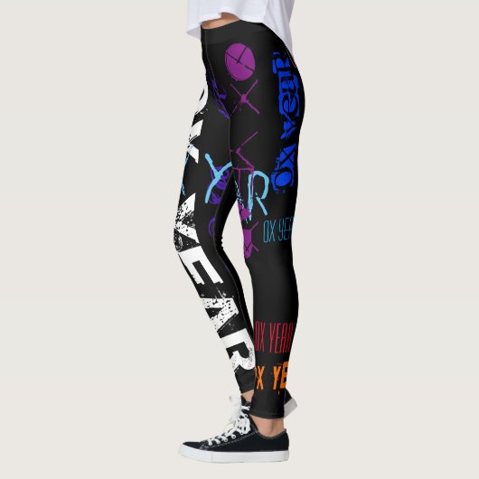Graffiti stijl Herhaling Ox 2021 Birthday WL Leggings (Links)