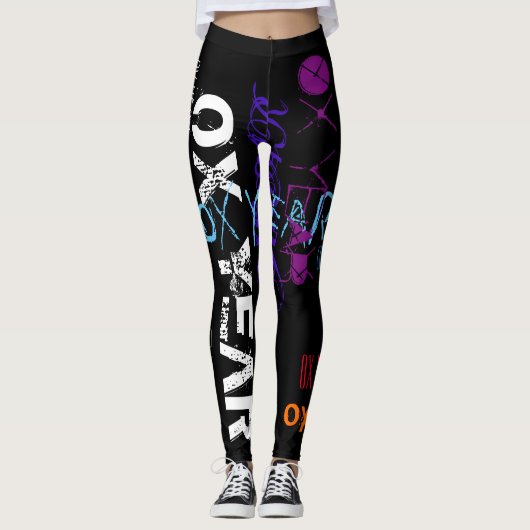 Graffiti stijl Herhaling Ox 2021 Birthday WL Leggings (Voorkant)