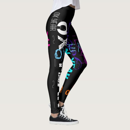 Graffiti stijl Herhaling Ox 2021 Birthday WL Leggings (Rechts)