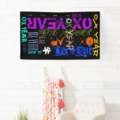 Graffiti-stijl Herhaling Ox jaar 2021 Verticaal B Spandoek (Insitu)