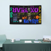 Graffiti-stijl Herhaling Ox jaar 2021 Verticaal B Spandoek (Beurs)