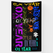 Graffiti-stijl Herhaling Ox jaar 2021 Verticaal B Spandoek (Verticaal)