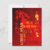 Graffiti stijl Herhaling Paard Jaar 2026 VFC Feestdagenkaart (Voorkant)