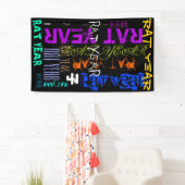 Graffiti-stijl Herhaling Rat Metal 2020 B Spandoek (Insitu)