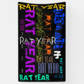 Graffiti-stijl Herhaling Rat Metal 2020 B Spandoek (Verticaal)