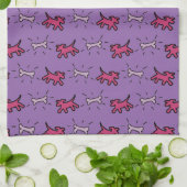 Graffiti stijl Honden Botten Kleur Handdoek 2 kiez (Gevouwen)