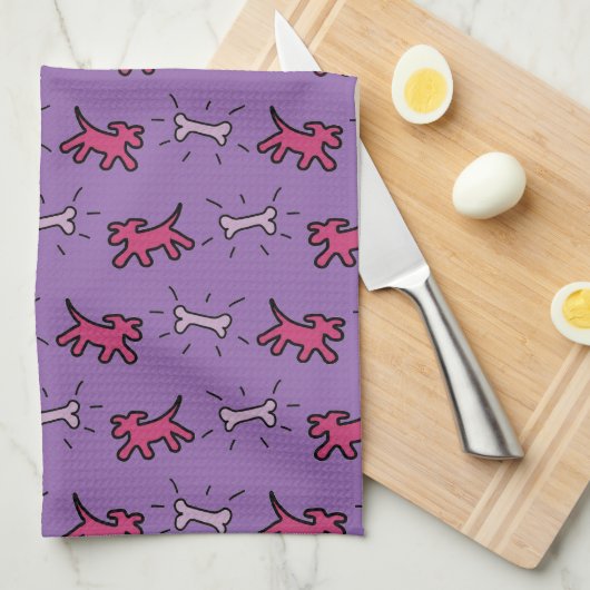 Graffiti stijl Honden Botten Kleur Handdoek 2 kiez (Quarter Fold)