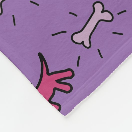 Graffiti-stijl Honden en Botten Dog Blanket 1 Fleece Deken (Hoek)