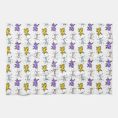 Graffiti-stijl Honden en Botten White Dog Towel 7 Theedoek (Horizontaal)