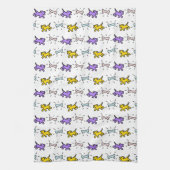 Graffiti-stijl Honden en Botten White Dog Towel 7 Theedoek (Verticaal)