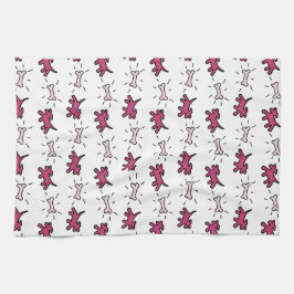 Graffiti-stijl Honden en Botten Witte handdoek 1