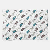 Graffiti-stijl Honden en Botten Witte handdoek 4 (Horizontaal)