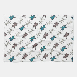 Graffiti-stijl Honden en Botten Witte handdoek 4