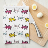 Graffiti-stijl Honden en Botten Witte handdoek 6 (Quarter Fold)