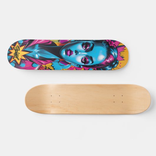 Graffiti stijl hoofd persoonlijk skateboard (Horizontaal)