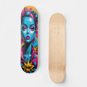 Graffiti stijl hoofd persoonlijk skateboard (Voorkant)