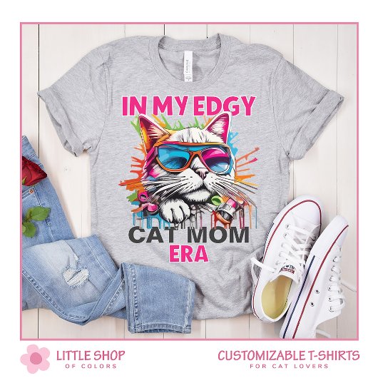 Graffiti Stijl Kat Moeder Aanpasbaar T-shirt