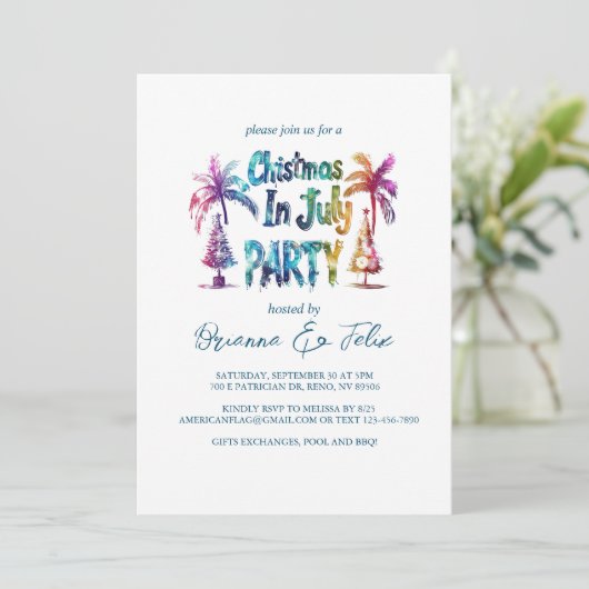 Graffiti Stijl Kerstmis in Juli Feest Kaart (Staand voorkant)