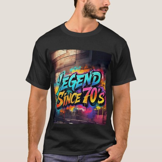 Graffiti-stijl "Legend Since 70's Mannen Tshirt (Voorkant)