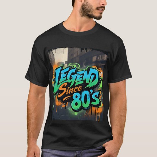 Graffiti-stijl "Legend Since 80's" Mannen T-shirt (Voorkant)