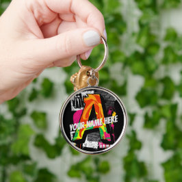  Graffiti stijl letter "A" Graphic Sleutelhanger