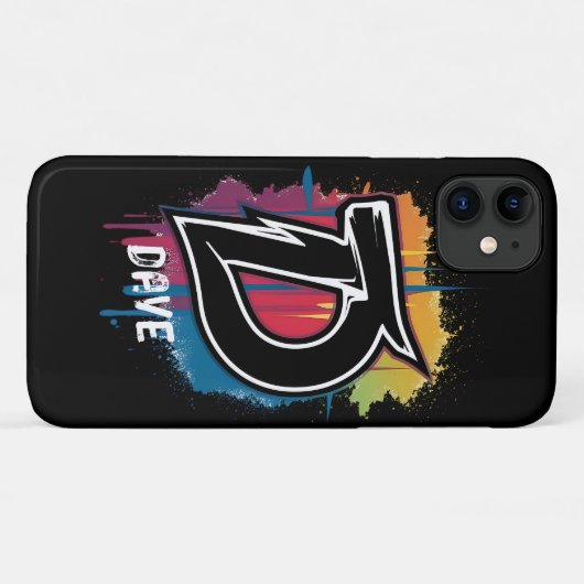 Graffiti stijl letter "D" monogrammed  Case-Mate iPhone Case (Achterkant (horizontaal))