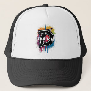 Graffiti stijl letter "D" monogrammed Trucker Pet