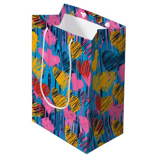 Graffiti Stijl Liefde Gift Zak Medium Cadeauzakje (Voorkant Gekanteld)