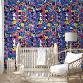 Graffiti stijl patroon behang