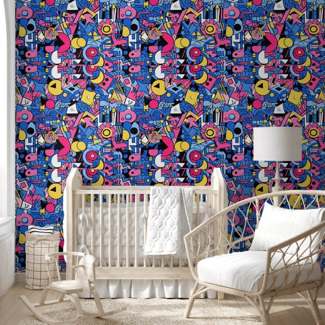 Graffiti stijl patroon behang (Kinderen)