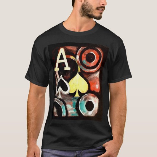 Graffiti stijl Poker T shirt Ace of Spades (Voorkant)