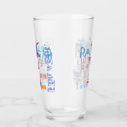 Graffiti-stijl Rat Chinees jaar Zodiabeglas Glas (Rechts)
