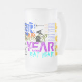 Graffiti-stijl Rat Chinees jaar Zodiac Glass Mok (Voorkant rechts)