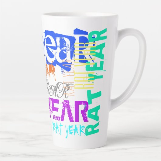 Graffiti stijl Rat Chinees Jaar Zodiac L Latte Mok (Rechts)