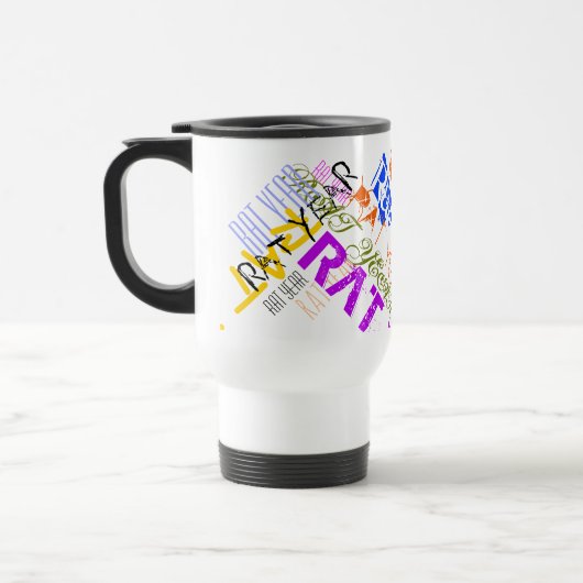Graffiti stijl Rat Chinees Jaar Zodiac Travel Mug Reisbeker (Links)