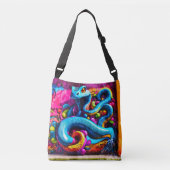 Graffiti stijl slangenontwerp crossbody tas (Voorkant)