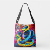 Graffiti stijl slangenontwerp crossbody tas (Voorkant)