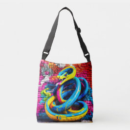 Graffiti stijl slangenontwerp crossbody tas