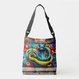 Graffiti stijl slangenontwerp crossbody tas