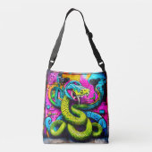Graffiti stijl slangenontwerp crossbody tas (Achterkant)