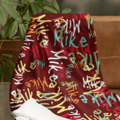 Graffiti stijl typografie patroon fleece deken