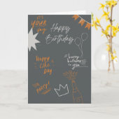 Graffiti stijl Verjaardag Kaart (Gele Bloem)