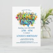 Graffiti stijl zomerfeest kaart (Staand voorkant)