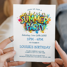 Graffiti stijl zomerfeest kaart