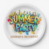Graffiti stijl zomerfeest papieren bordje (Voorkant)