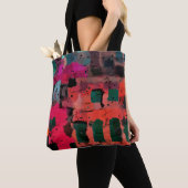 Graffiti stijlkleurige Abstracte kunst Tote Bag (Dichtbij)