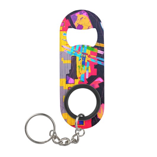 Graffiti-stijlpatroon Mini Flessenopener (Voorkant)