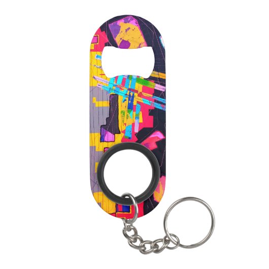 Graffiti-stijlpatroon Mini Flessenopener (Achterkant)