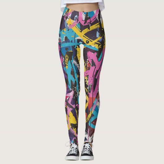 Graffiti straat draag leggings (Voorkant)
